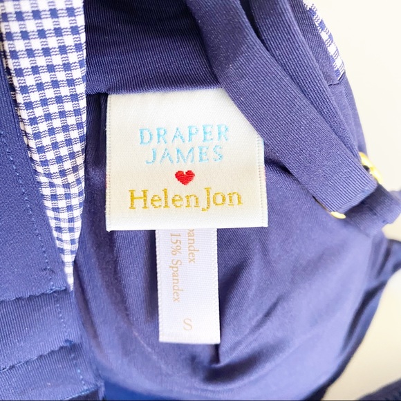 Draper James x Helen Jon Blue White Gingham Two Piece Bikini S Top M Bottom NWT - Picture 7 of 16